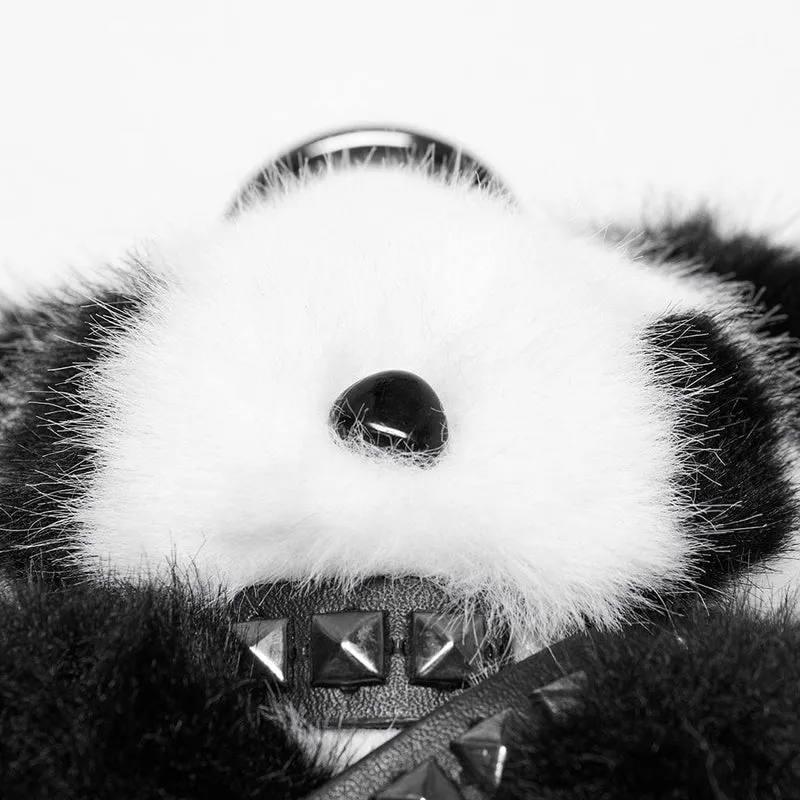 Punk-Nietengürtel für Damen mit Panda-Puppe