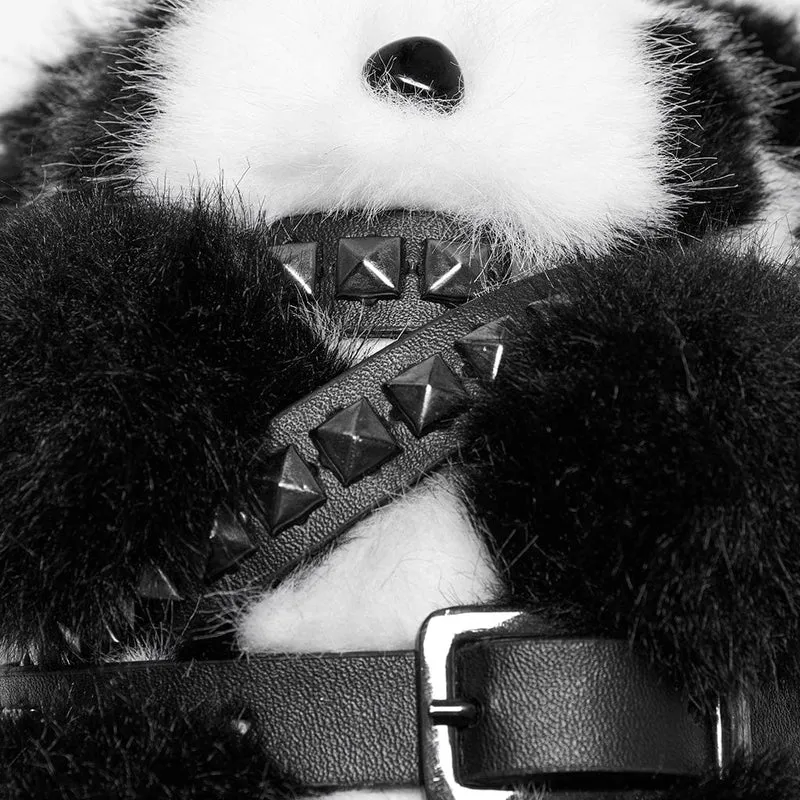 Punk-Nietengürtel für Damen mit Panda-Puppe