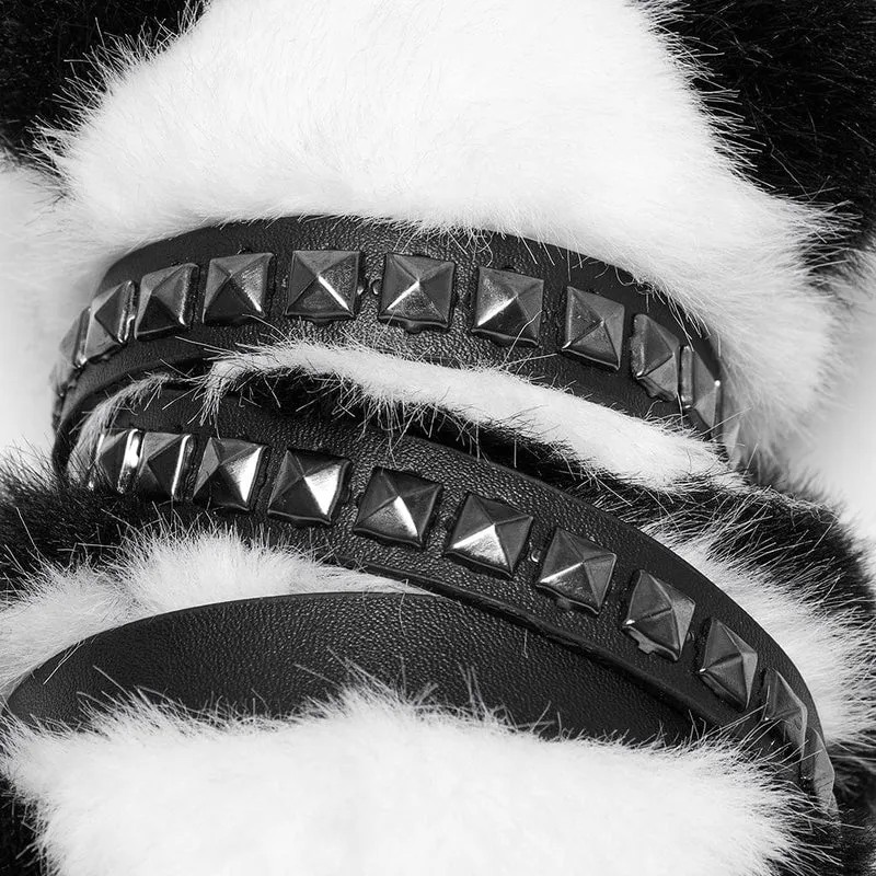 Punk-Nietengürtel für Damen mit Panda-Puppe