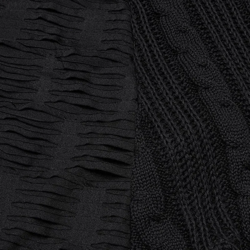 Gothic Ripped Lace-up Strickrock für Damen Schwarz