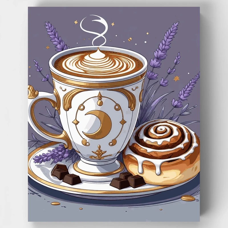 Magical Coffee and Pastry - Paint by Numbers Kit