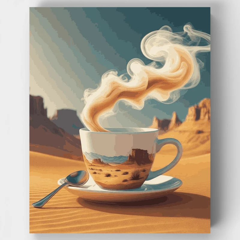 Desert Coffee Serenity - Paint by Numbers Kit