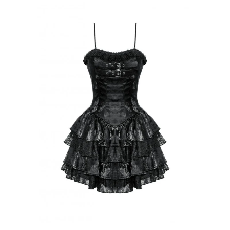 Punkiges, mehrlagiges Rüschen-Partykleid für Damen, Abschlusskleid
