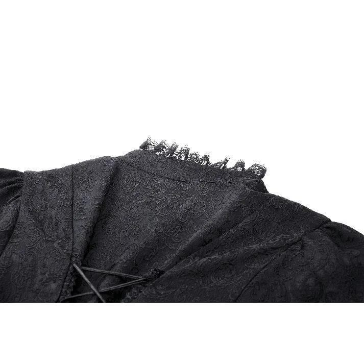 Gothic-Mantel mit Stehkragen und Schnürung für Damen