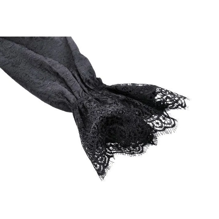 Gothic-Mantel mit Stehkragen und Schnürung für Damen