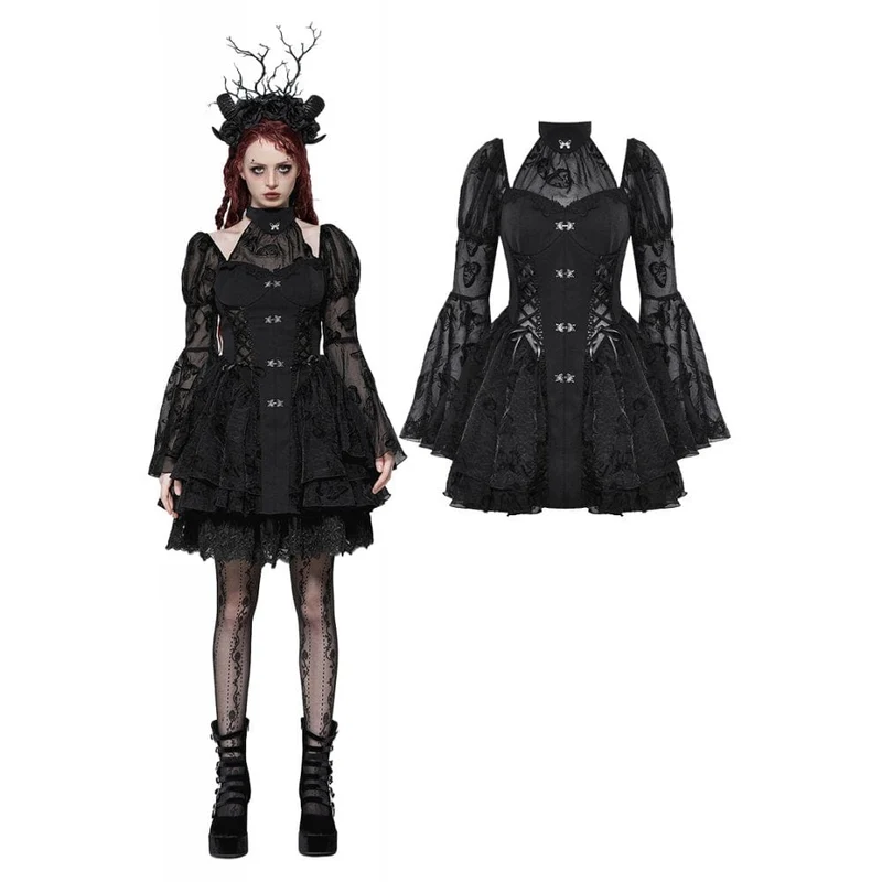 Gothic Lolita-Abendkleid mit Puffärmeln