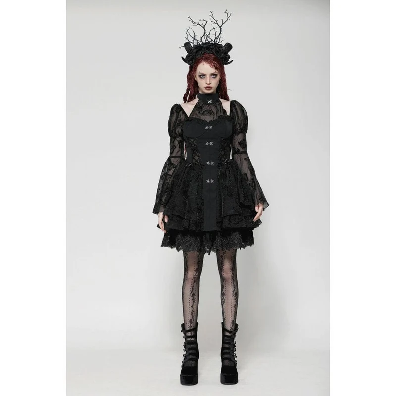 Gothic Lolita-Abendkleid mit Puffärmeln