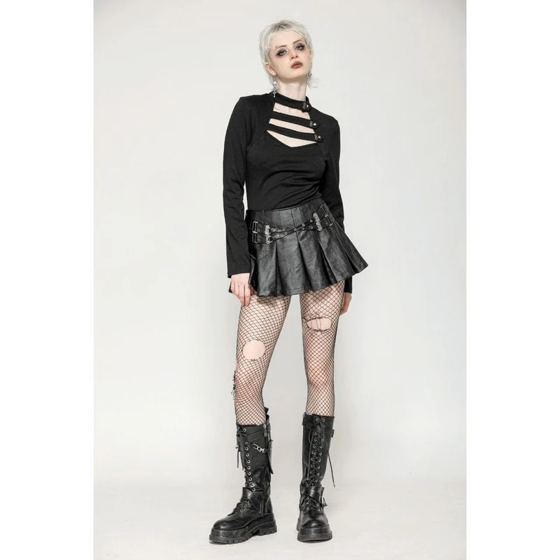 Punk Cutout Tiefer Ausschnitt Shirt für Damen