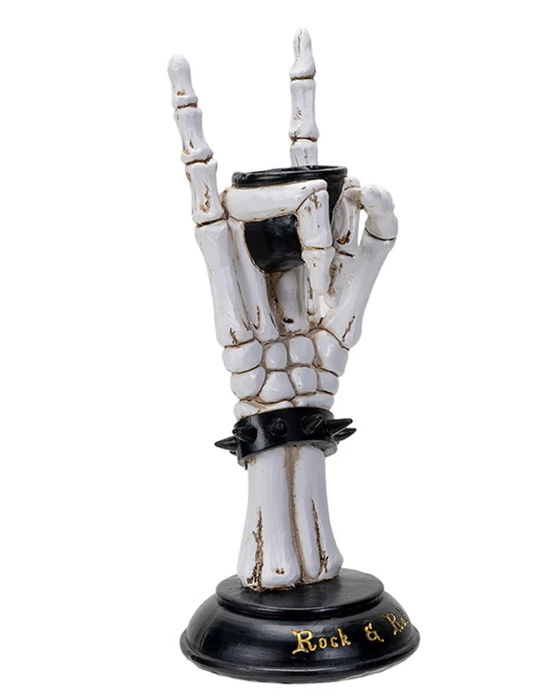 Rock On Skelett Hand Kerzenhalter 25cm