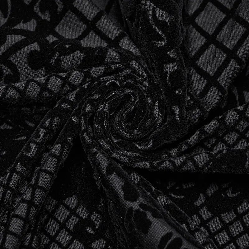 Gothic-Reißverschluss-Flock-Mesh-Jacke für Damen