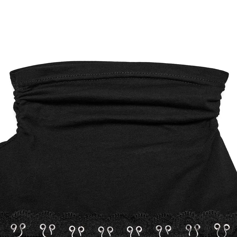 Punk-Hemd mit hohem Kragen und Spitzenspleiß für Damen