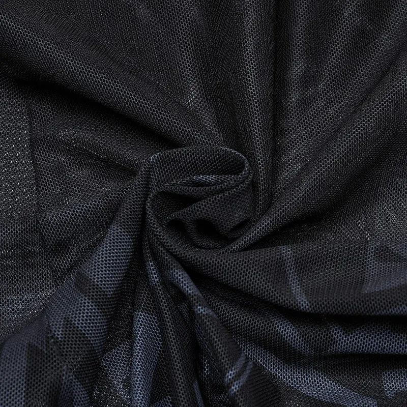 Damen-Leggings aus Netzstoff mit Cyberpunk-Farbverlaufsdruck