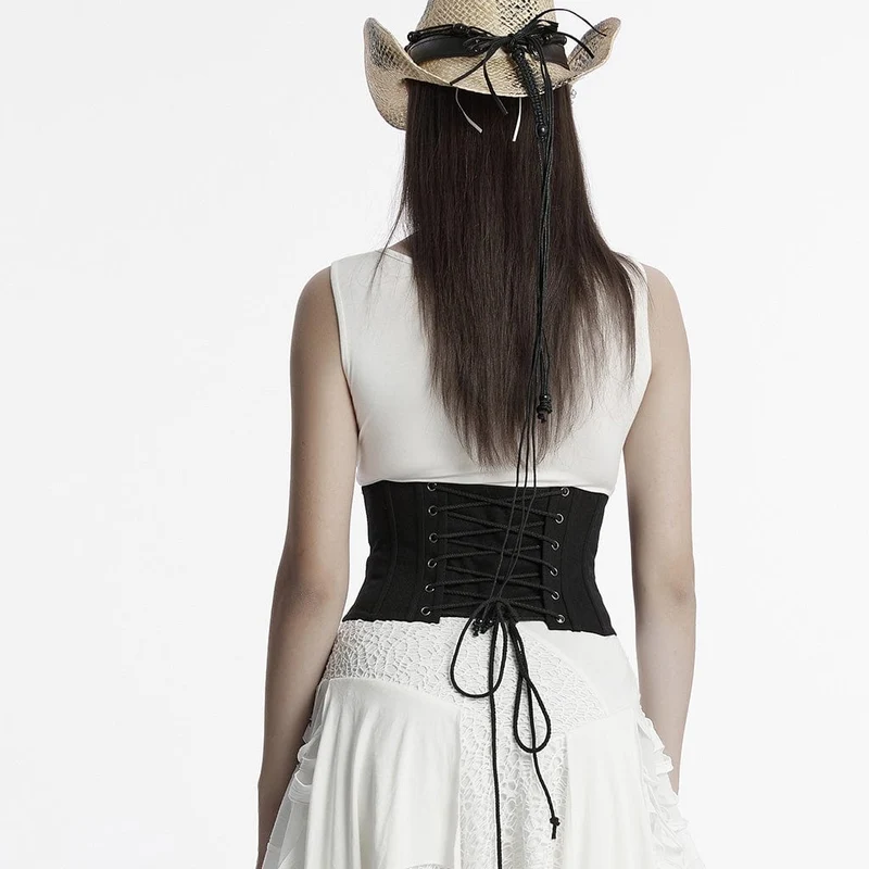 Punk Mesh Splice Zipper Unterbrustkorsett für Damen