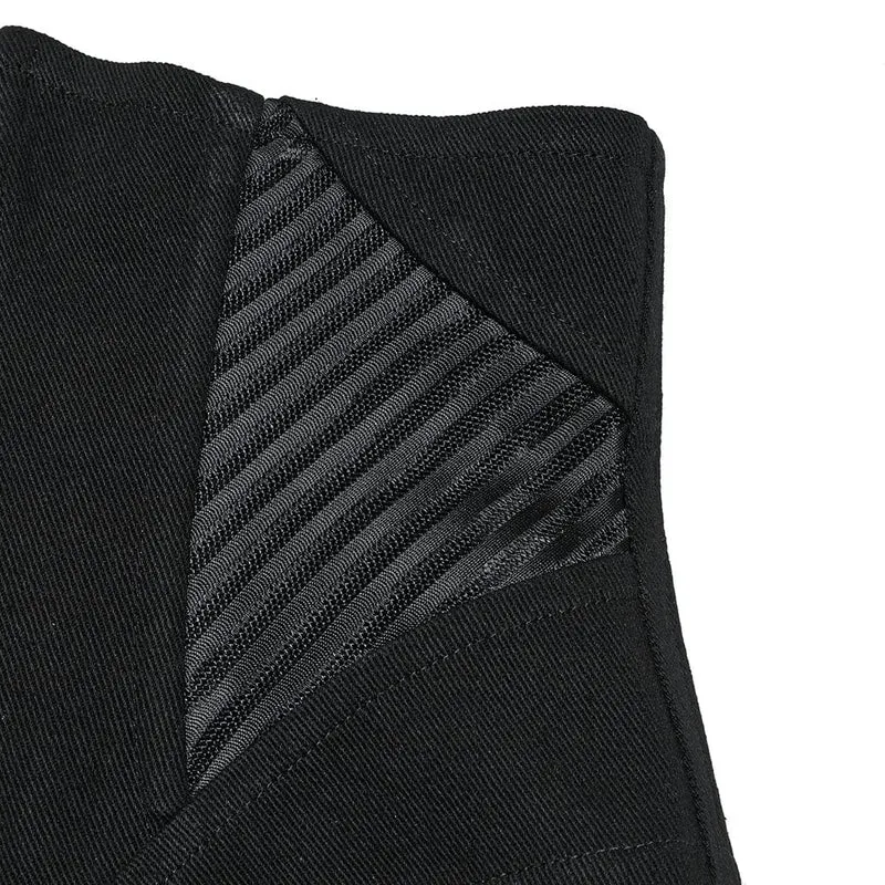 Punk Mesh Splice Zipper Unterbrustkorsett für Damen