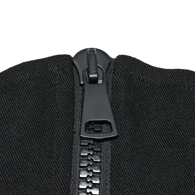 Punk Mesh Splice Zipper Unterbrustkorsett für Damen