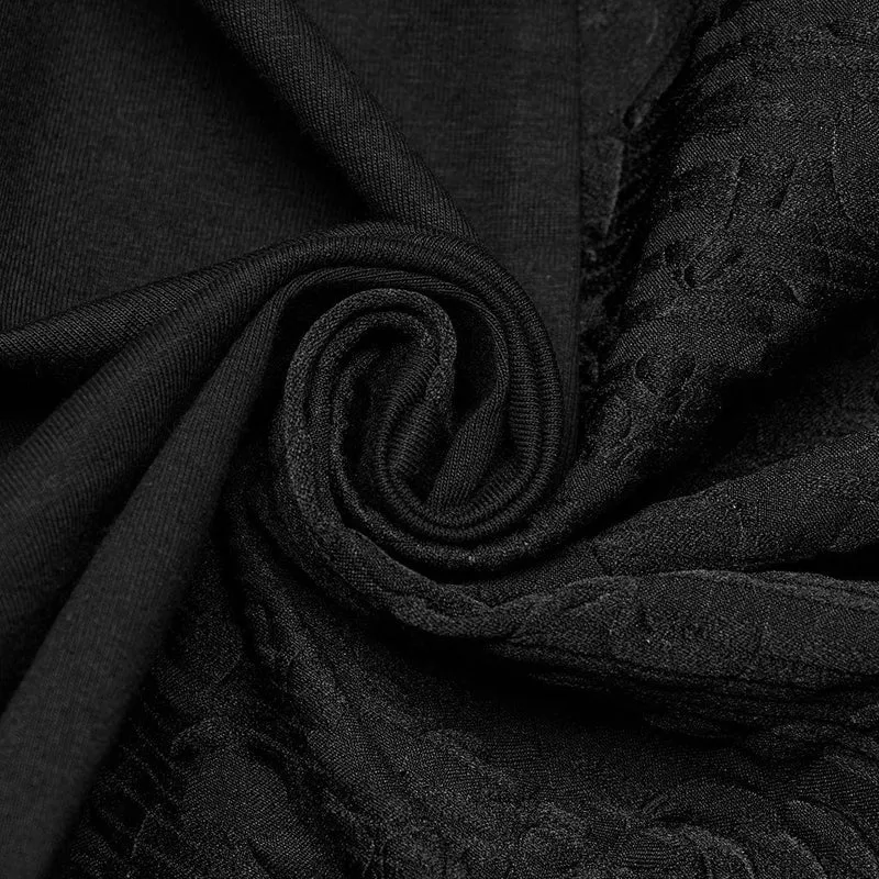 Gothic Cheongsam-Kleid für Damen mit Kragen, floraler Stickerei, Abschlussballkleid