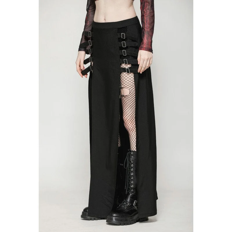 Punkrock mit seitlichem Schlitz und Schnalle für Damen