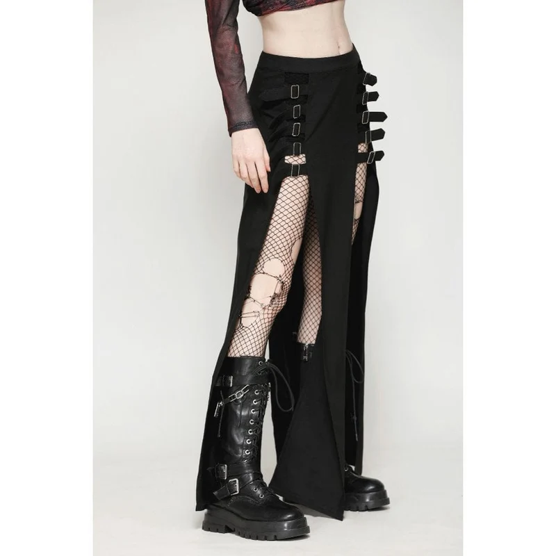Punkrock mit seitlichem Schlitz und Schnalle für Damen