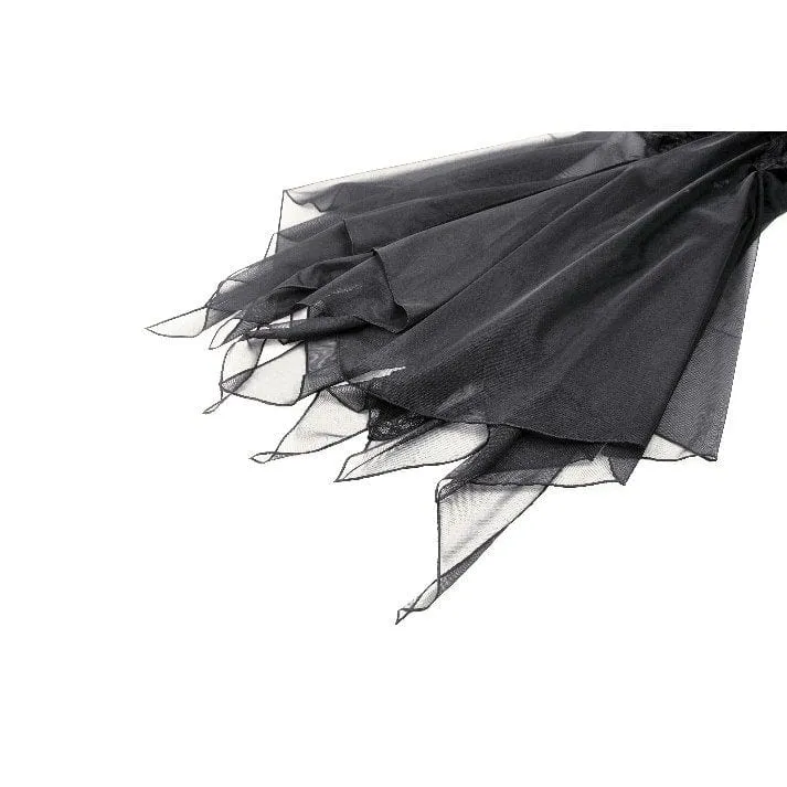 Gothic-Schnürrock aus Netzstoff mit Fischschwanzspitze für Damen