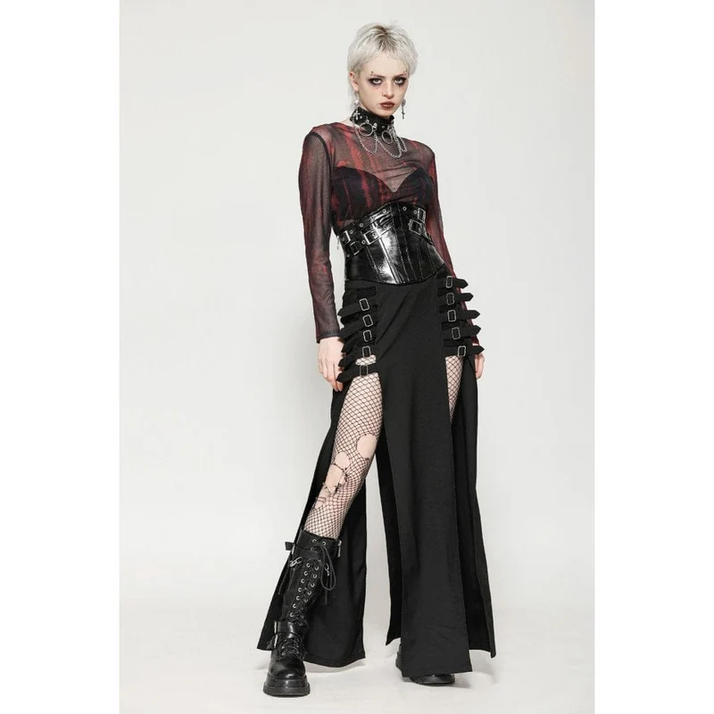 Unterbrustkorsett aus Lackleder mit Punk-Schnalle für Damen