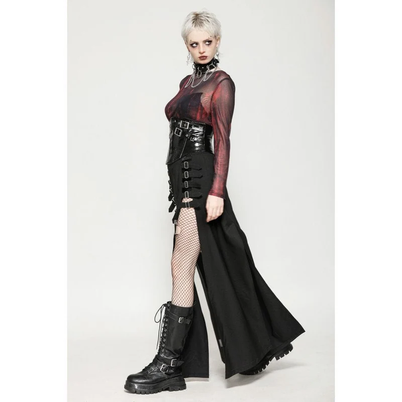Unterbrustkorsett aus Lackleder mit Punk-Schnalle für Damen