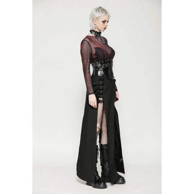 Unterbrustkorsett aus Lackleder mit Punk-Schnalle für Damen