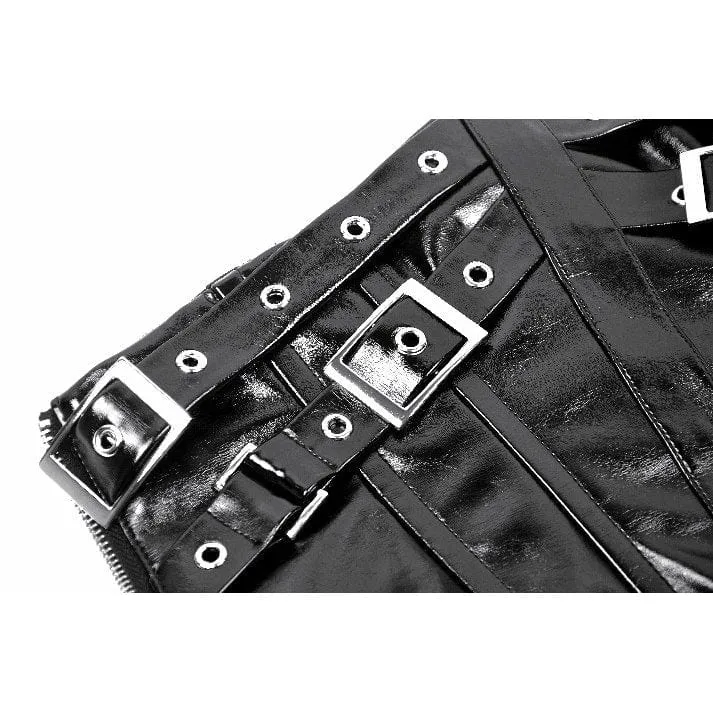 Unterbrustkorsett aus Lackleder mit Punk-Schnalle für Damen