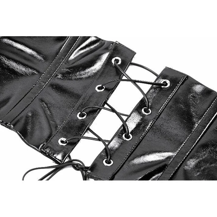 Unterbrustkorsett aus Lackleder mit Punk-Schnalle für Damen