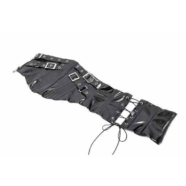 Unterbrustkorsett aus Lackleder mit Punk-Schnalle für Damen