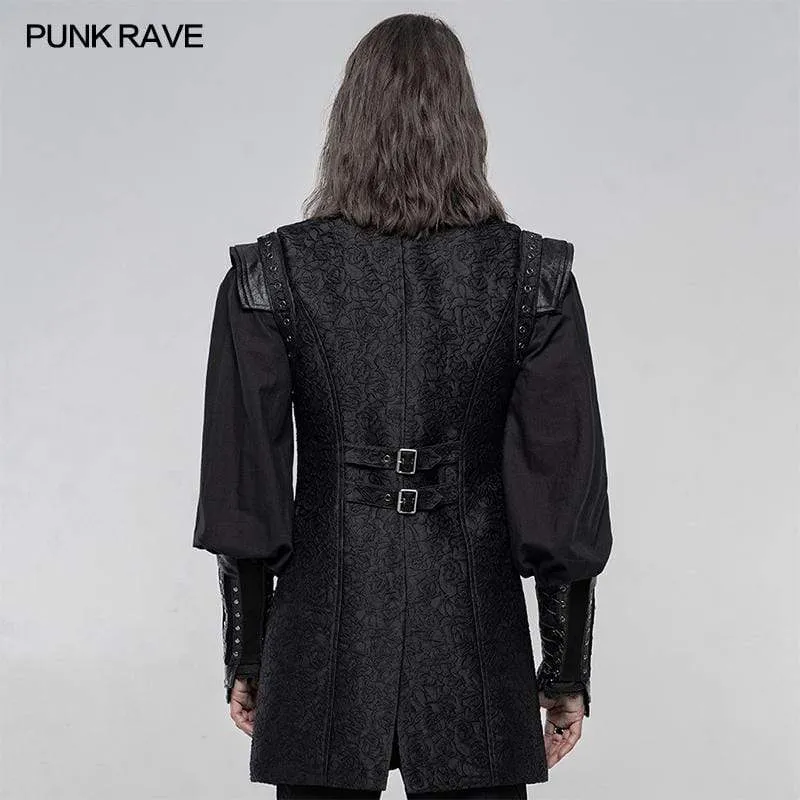 Punk-Weste für Herren mit kurzem Stehkragen und Schnalle