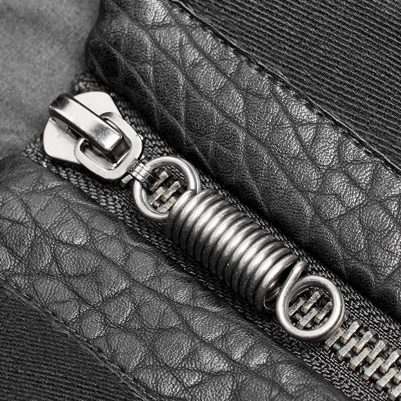 Punk-Weste mit Kunstlederdetails für Herren