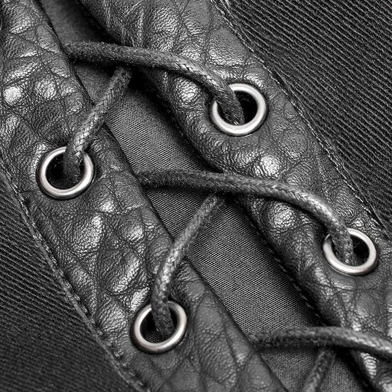 Punk-Weste mit Kunstlederdetails für Herren