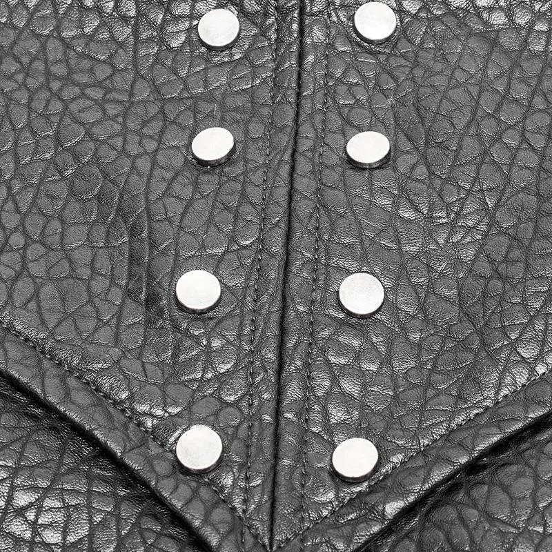 Punk-Weste mit Kunstlederdetails für Herren