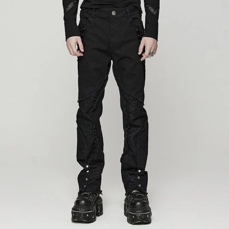 Herren Punk Spider Mesh Splice Hose