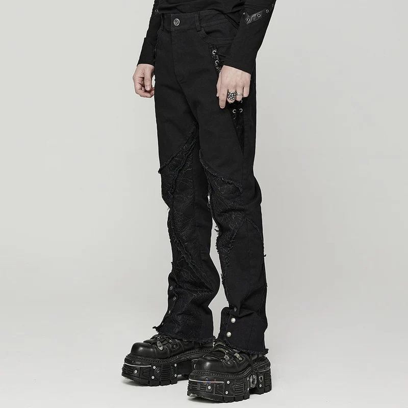 Herren Punk Spider Mesh Splice Hose