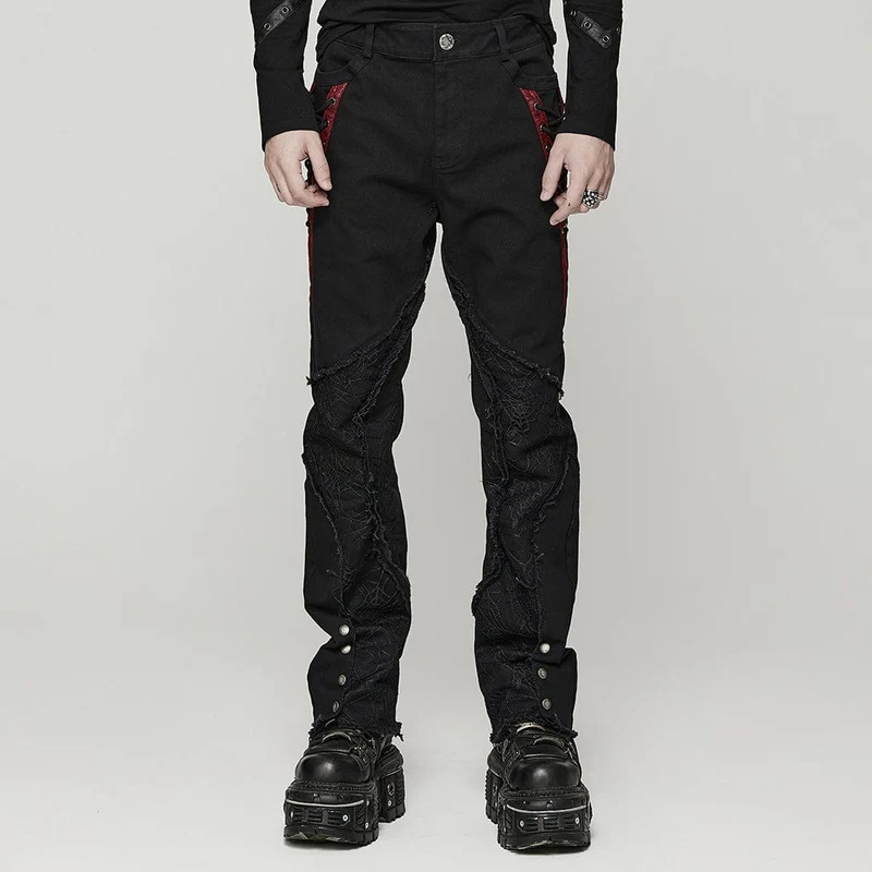 Herren Punk Spider Mesh Splice Hose