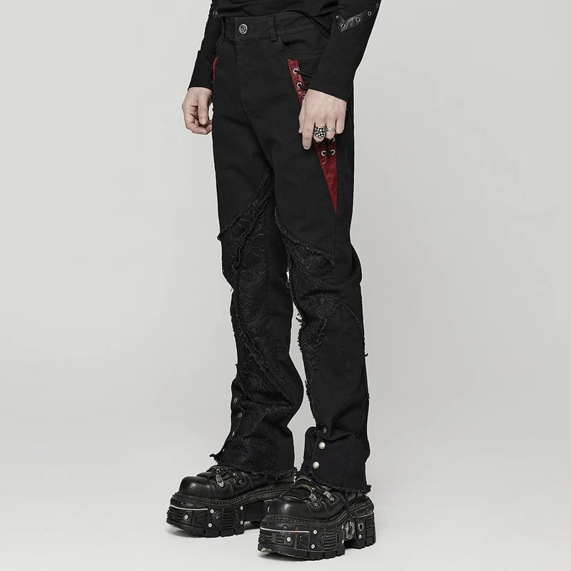 Herren Punk Spider Mesh Splice Hose