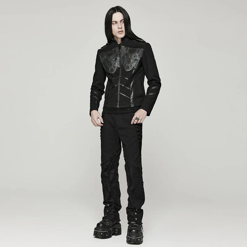 Herren Punk Spider Mesh Splice Hose