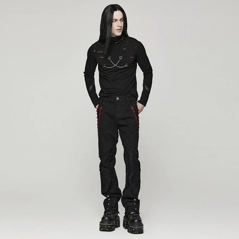 Herren Punk Spider Mesh Splice Hose