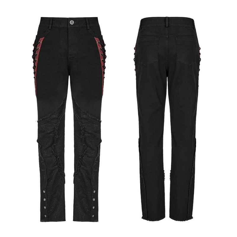 Herren Punk Spider Mesh Splice Hose