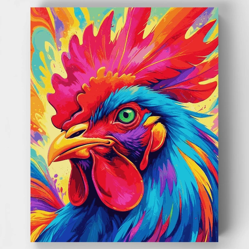 Vibrant Rooster Spirit - Paint by Numbers Kit