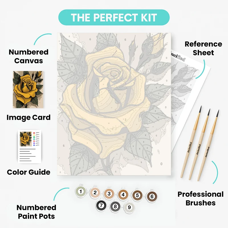 Yellow Rose Tattoo - Paint by Numbers Kit