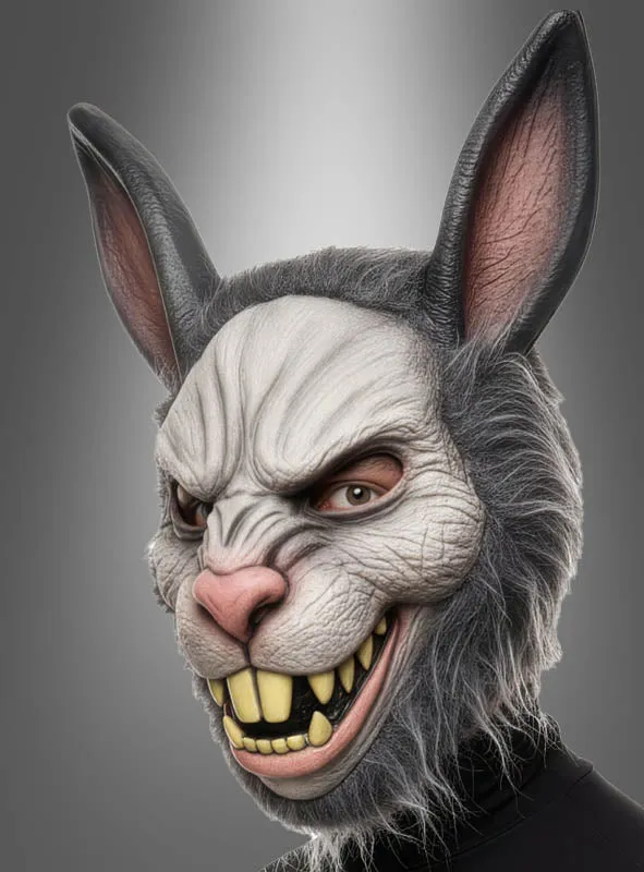 Kaninchen Maske mit Fell