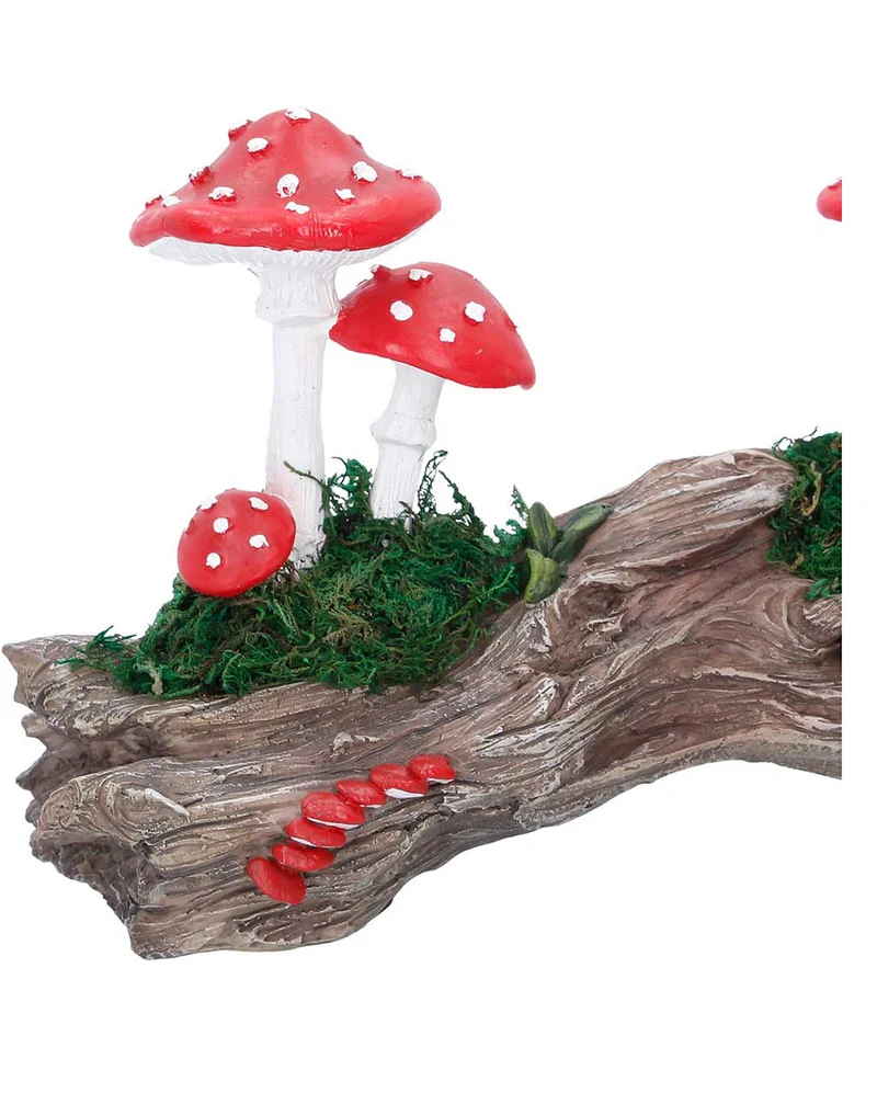 Knorriger Baumstamm mit Fliegenpilzen 23 x 15cm