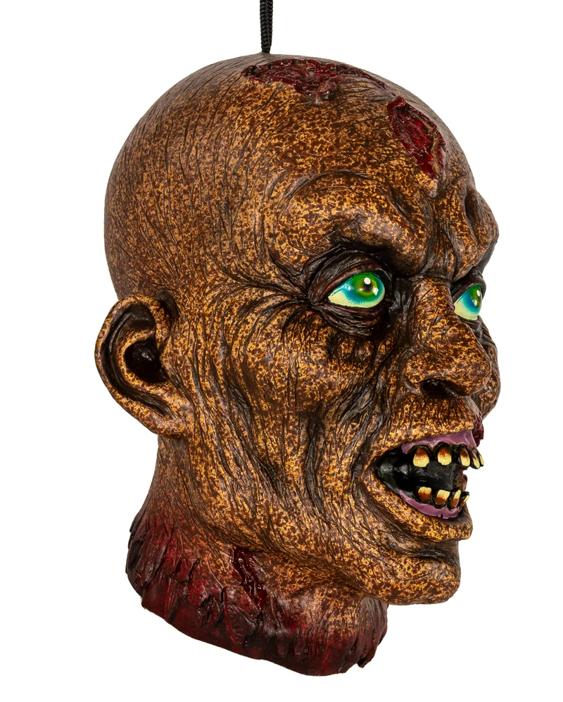 Verrotteter Zombieschädel als Halloween Deko 25cm