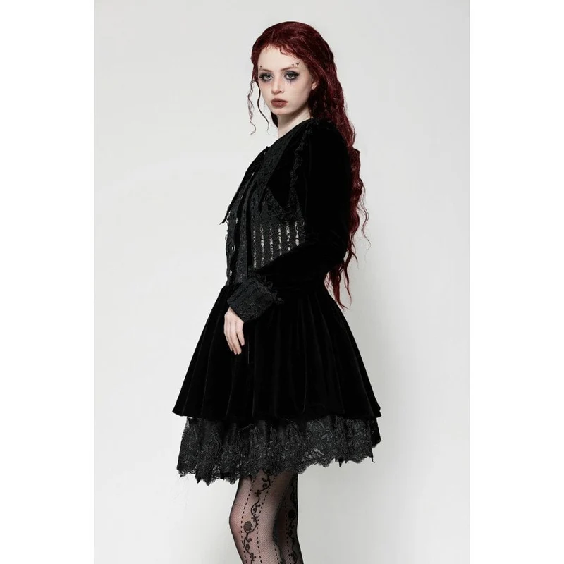 Kurzes Gothic-Spitzensamtkleid für Damen