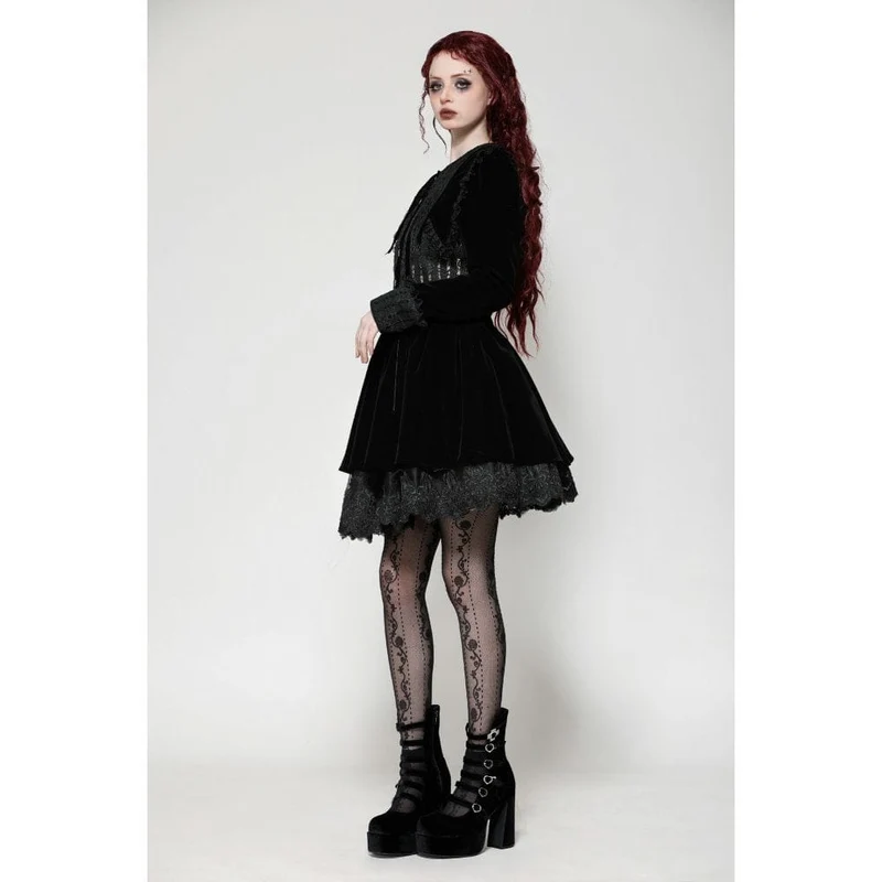 Kurzes Gothic-Spitzensamtkleid für Damen