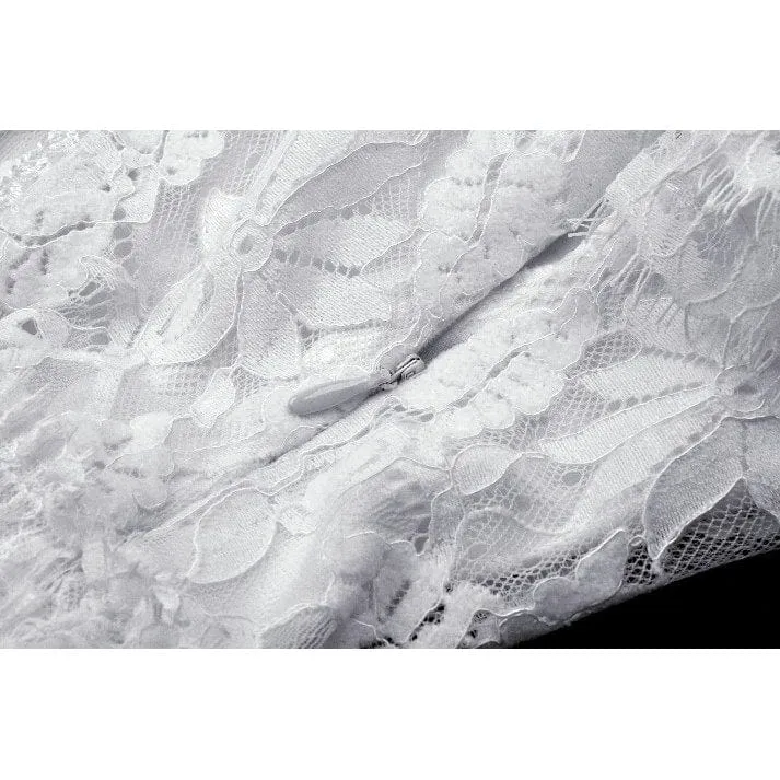 Weißes, gotisches, plissiertes Spitzen-Unterkleid für Damen – Hochzeitskleid