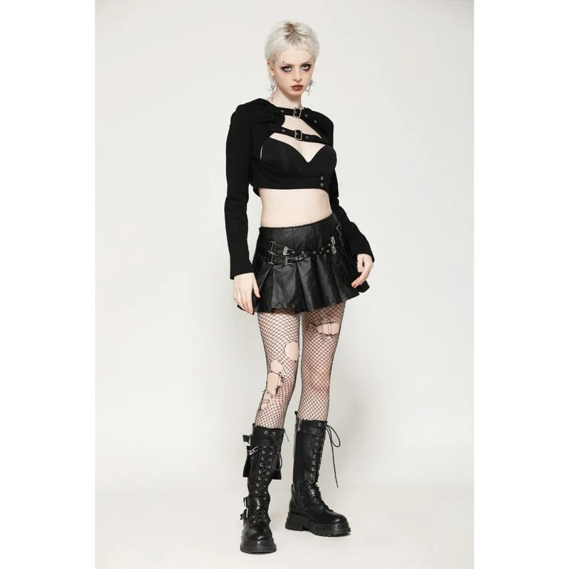Punk-Umhang mit Cut-Outs und Kapuze für Damen