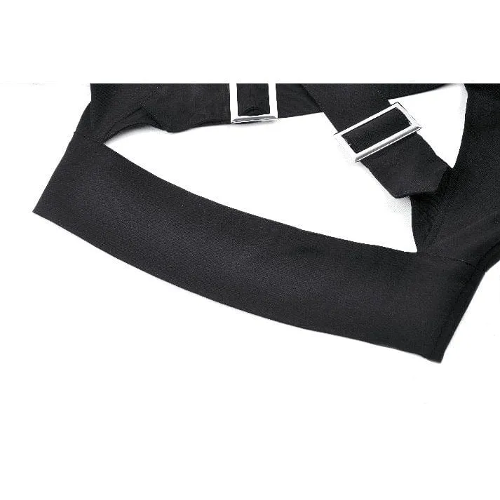 Punk-Umhang mit Cut-Outs und Kapuze für Damen